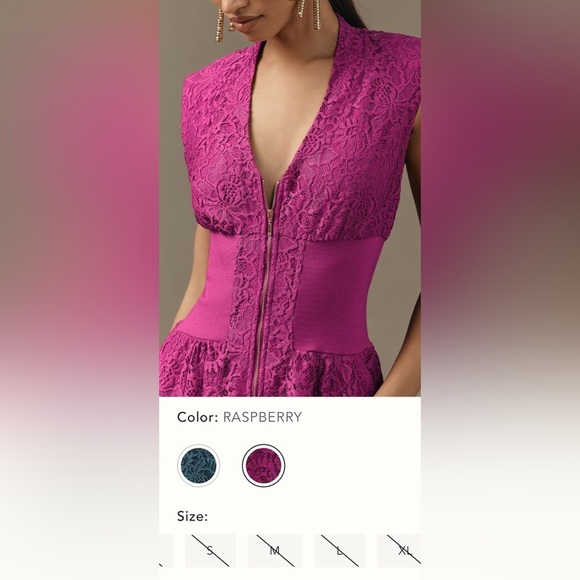 Anthropologie The Tommie Cap-Sleeve Front-Zip Shirt Dress Lace Edition Sz XL NWT - Picture 2 of 14